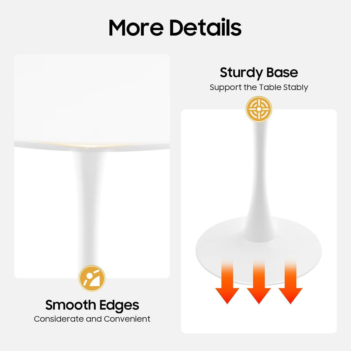 31.5 Inch Round Dining Table for 3 Person, Modern Minimalist Space-Saving Circle Dinner Table with Sturdy Metal Legs, Compact Kitchen & Dining Room Furniture