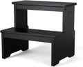 StrongTek Bamboo 2 Step Stool, Non-Slip, 350 lb Capacity, Black | Bed Steps for High Beds for Adults, Non-Slip Feet, Easy Assembly for Kitchen, Bedside, Pantry, Closet and Bathroom Use