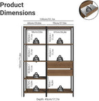Madesa Kitchen Pantry Storage Rack with 2 Drawers and Open Shelves 51" L Multiuse Modular Cabinet for Kitchen Organization - Black/Brown