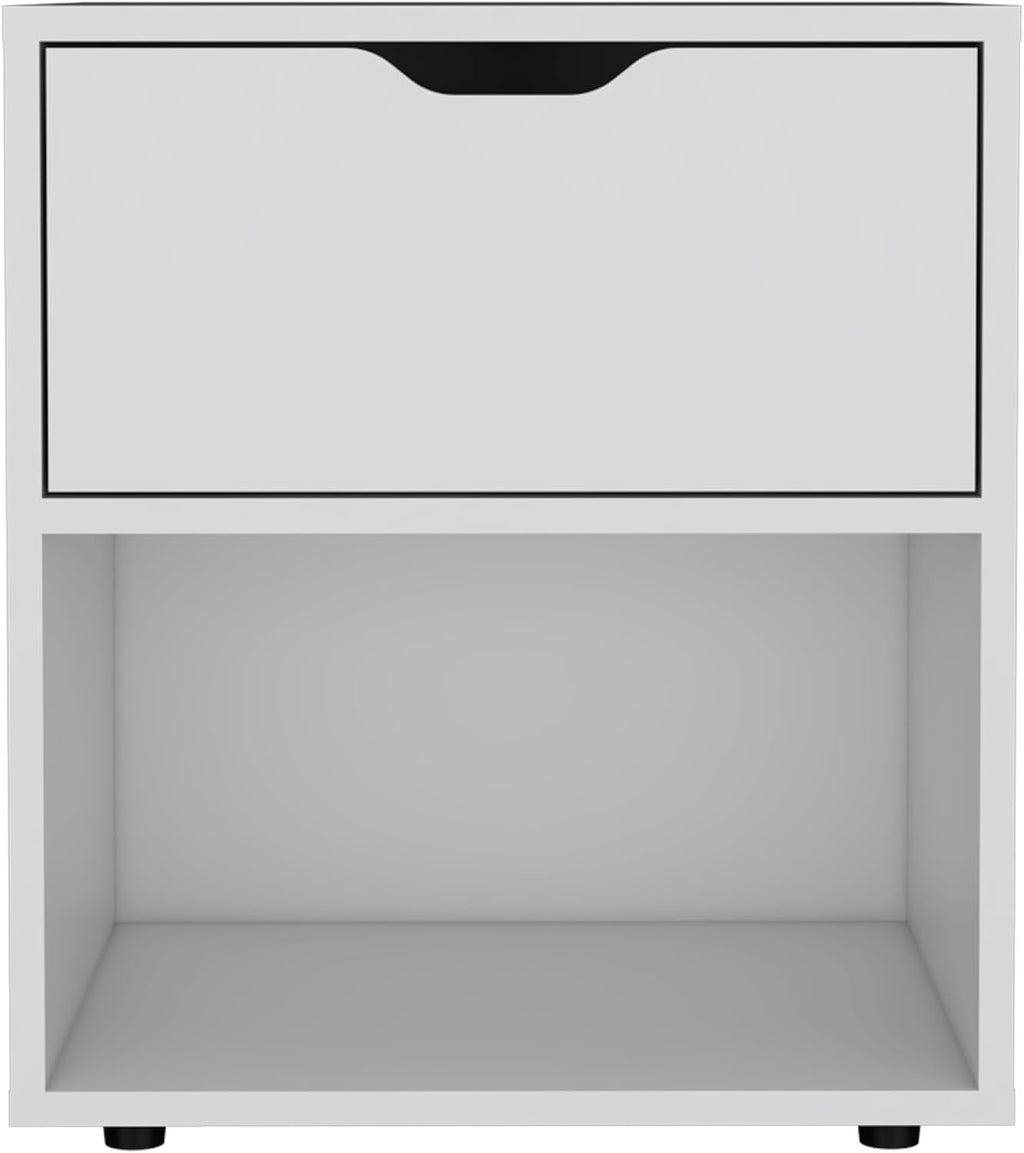 19.7-Inch High Nightstand End Table with Open Shelf ﻿,for Small Spaces