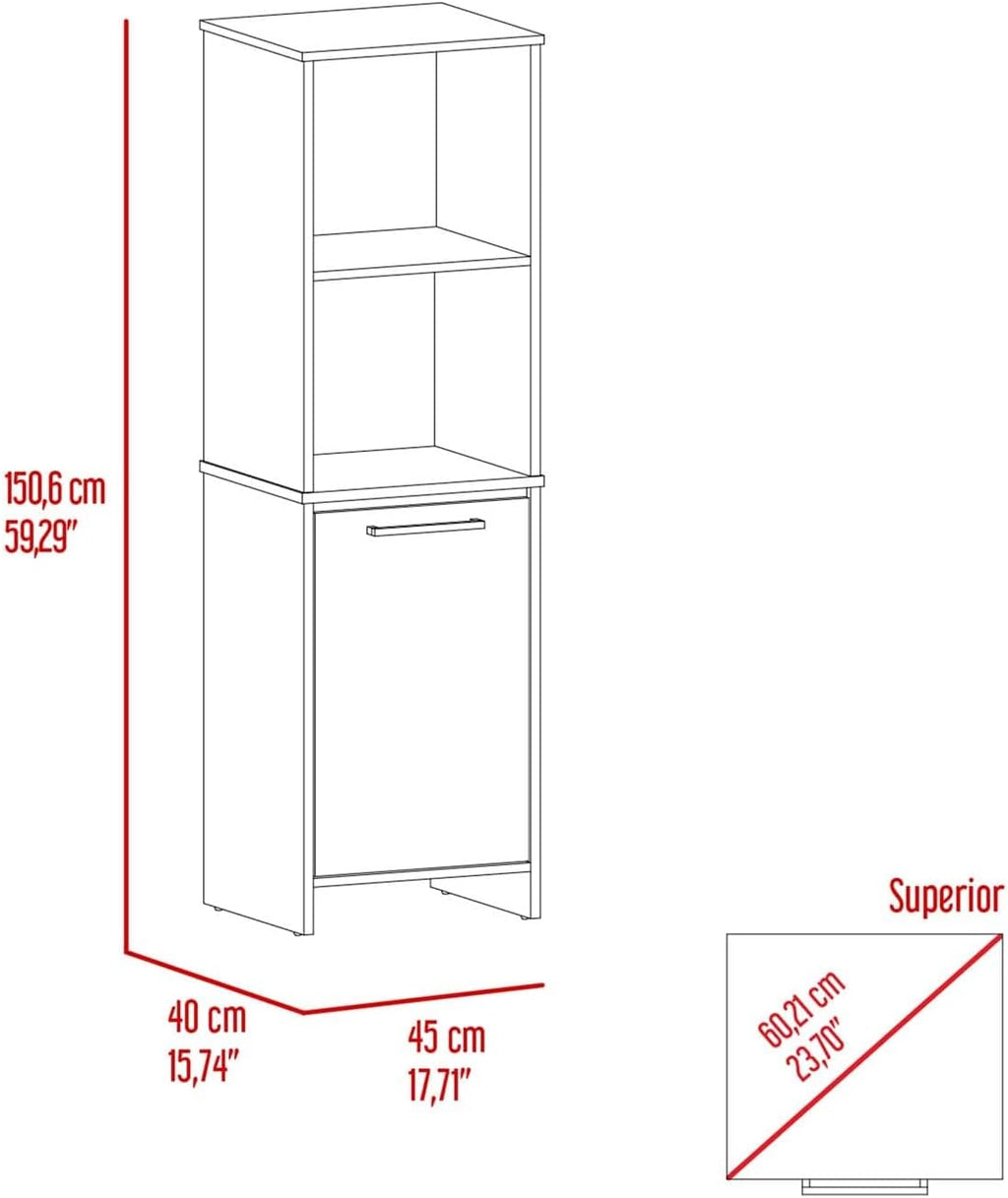FM FURNITURE White Pantry Cabinet with Adjustable Shelves, Manufactured Wood, Tall Kitchen Pantry Storage Cabinet with Door