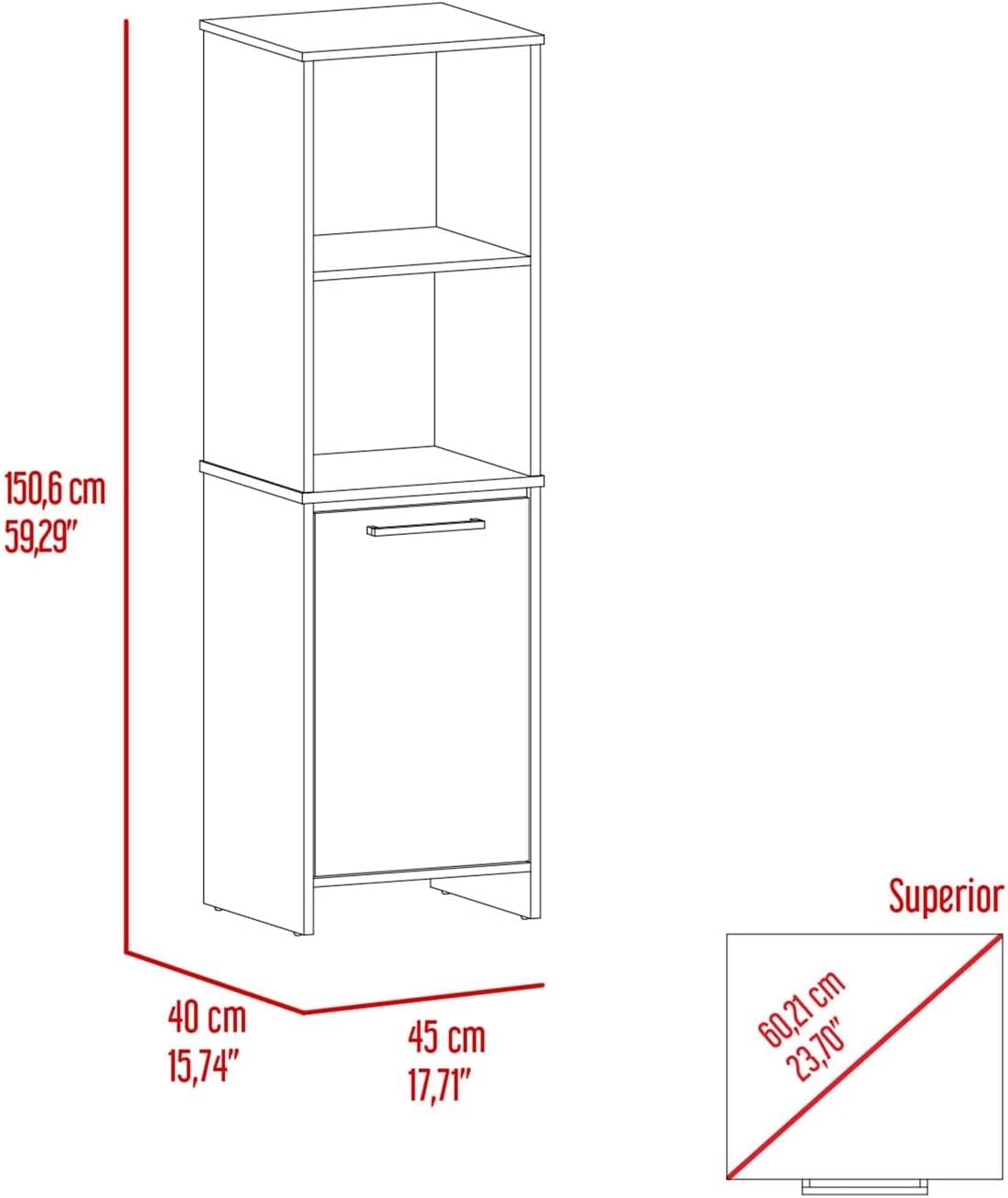 FM FURNITURE White Pantry Cabinet with Adjustable Shelves, Manufactured Wood, Tall Kitchen Pantry Storage Cabinet with Door