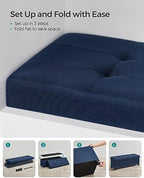 SONGMICS Storage Ottoman Bench, Foldable Foot Rest with Legs | End of Bed Bench, Storage Chest, 43.3 x 15 x 15.8 Inches, Load up to 660 lb, Midnight Blue, MELISA Collection ULSF018I01