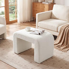 Tribesigns Vanity Stool Chair, Large Foot Stool Ottoman, Modern Foot Rest for Couch, Shoe Bench for Entryway, End of Bed Bench for Bedroom, Extra Seating for Living Room, Fully Assembly, White
