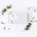 Andaz Press Personalized Fancy Frame Square Birthday Gift Tags, Metallic Gold Ink, Thanks for Celebrating with Me with Age, 24-Pack, Custom Made Name Age, Gold Decorations
