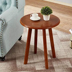 Telephone Table, Round Side Table,Sofa Coffee Table,American Wood Solid End Table,Telephone Side Table(Light Walnut-19.68 * 19.68 * 23.62in
