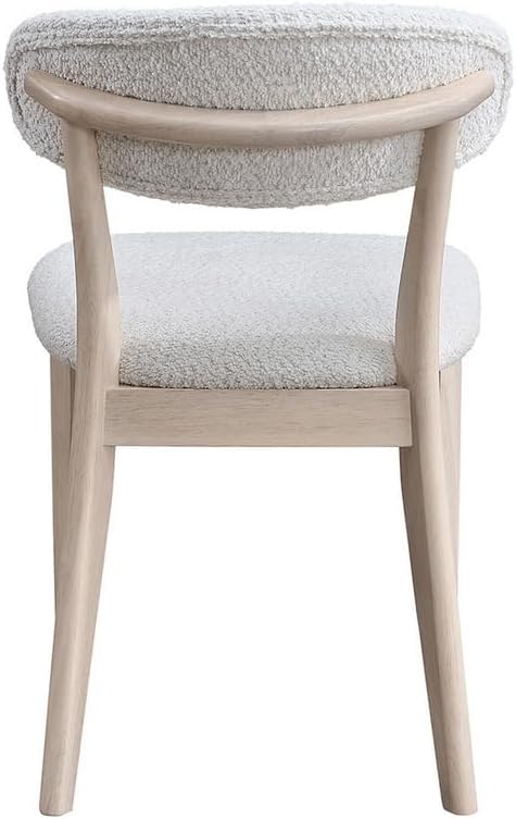 2Pcs Upholstered Wood Dining Chair, White Wash Color