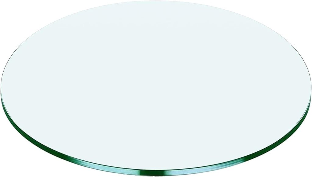 17" Round Tempered Glass Table Top, Clear Surface Flat Polished Edge for Furniture Protection Patio Dining Coffee End Tables (17 inch)