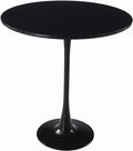 LeisureMod Bristol Collection 35" Round Bar Height Table, Modern MDF Top Pub with Black Pedestal Base, Bistro Cocktail Table for Kitchen, Dining Room, Cafe, Restaurant & Home Bar, Black