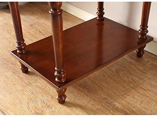 Telephone Table, European Style Sofa Side Table,Square Telephone Table,Living Room Side Cabinet,Nightstand with Drawer,End Table(Brown)(Color:Walnut Color,Size:22.0414.17
