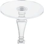 Furniture Acrylic Side Table,Clear Small Round Side/End Tables with Support Rod for Use in Living Rooms,Bedrooms,Offices,Study Rooms,Waiting Areas（13.8in*19.7in