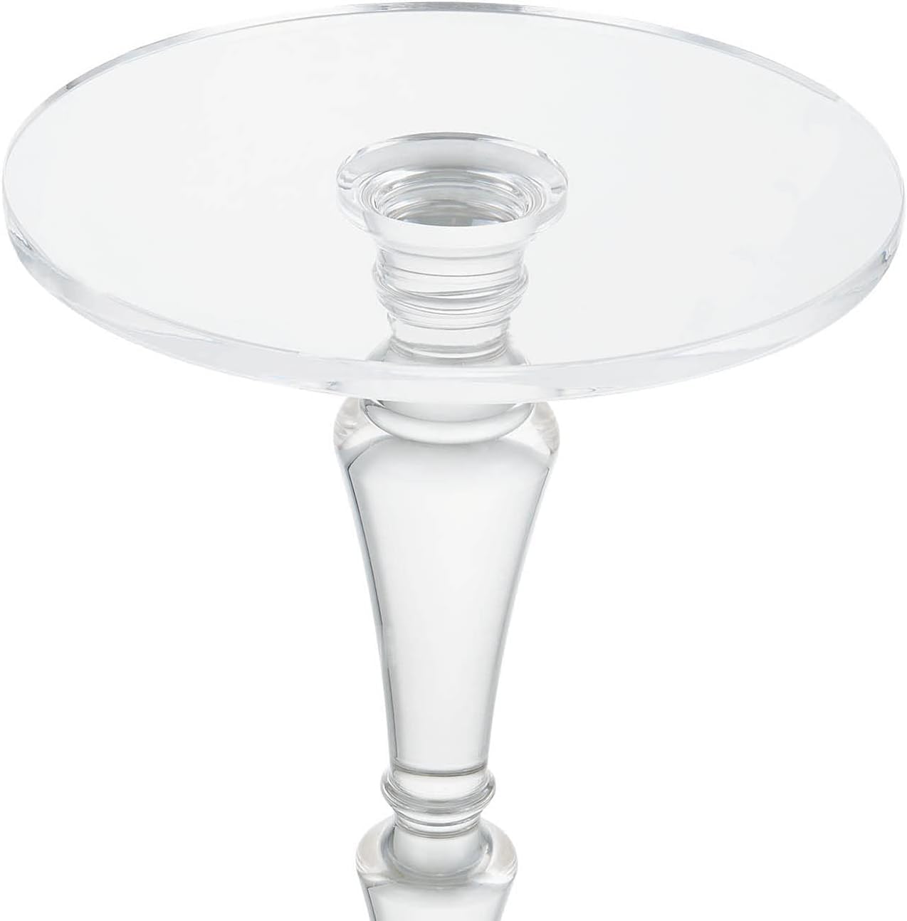 Furniture Acrylic Side Table,Clear Small Round Side/End Tables with Support Rod for Use in Living Rooms,Bedrooms,Offices,Study Rooms,Waiting Areas（13.8in*19.7in