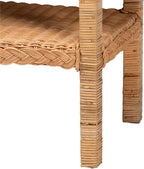 bali & pari Minahasa Bohemian Light Honey Braided Rattan Side Table