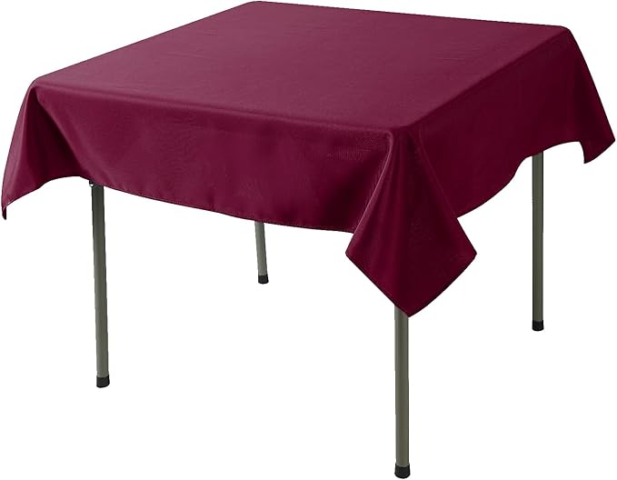 Cupuamon Square Tablecloth 70x70 inch Washable Polyester Fabric Table Cloth for Wedding Party Dining Banquet Decoration（70x70,Burgundy）