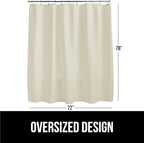 GORILLA GRIP Waffle Shower Curtain, Thick Weighted Fabric, 72x78, Wrinkle and Rust Resistant, Hotel Quality Design, Heavy Duty Long Curtains for Bathroom Showers, Bath Tubs, Machine Wash Ivory Cream