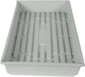 SUNPACK 10" x 20" Mega Plastic Seed Starting Tray, White, 2.5" - No Drainage Holes, Ideal for Greenhouses or Indoor Gardening - Made of Thick, Strong Plastic