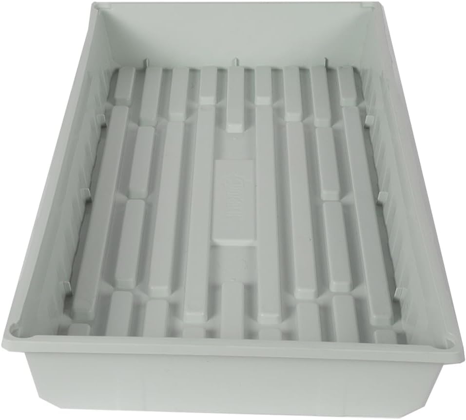 SUNPACK 10" x 20" Mega Plastic Seed Starting Tray, White, 2.5" - No Drainage Holes, Ideal for Greenhouses or Indoor Gardening - Made of Thick, Strong Plastic