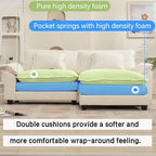Oprisen 86" Modular Sectional Sofa, Comfy Deep Cloud Couch with Ottoman | L-Shaped Couches for Living Room, Modular Couch, Deep and Wide Seat, Chenille Sofa Sleeper with Throw Pillows, Beige White