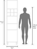 Kitchen Pantry with 2 Doors 4 Legs 8 Shelves White | FSC and CARB compliant engineered wood construction