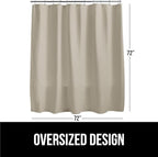 GORILLA GRIP Waffle Shower Curtain, Thick Weighted Fabric, Wrinkle and Rust Resistant, Classic Hotel Quality Design, Heavy Duty Long Curtains for Bathroom Showers, Bath Tubs, Machine Wash, 72x72 Beige