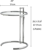 Round End Table, Side Table for Living Room, Small Spaces, Modern White Nightstand, Suitable for Bedroom, Living Room and Balcony(Clear)