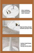24" Round Tulip Dining Table, Mid-Century Modern Kitchen Table for 2-3 People, Small Space Bistro Table for Kitchen Living Room Balcony Office