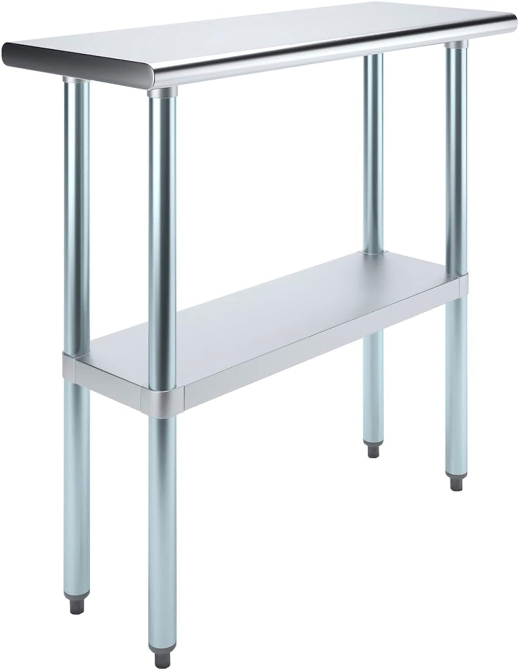14" x 36" Stainless Steel Prep Table – NSF Certified Heavy Duty Work Table for Home & Commercial Use – Galvanized Undershelf & Legs