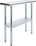 14" x 36" Stainless Steel Prep Table – NSF Certified Heavy Duty Work Table for Home & Commercial Use – Galvanized Undershelf & Legs