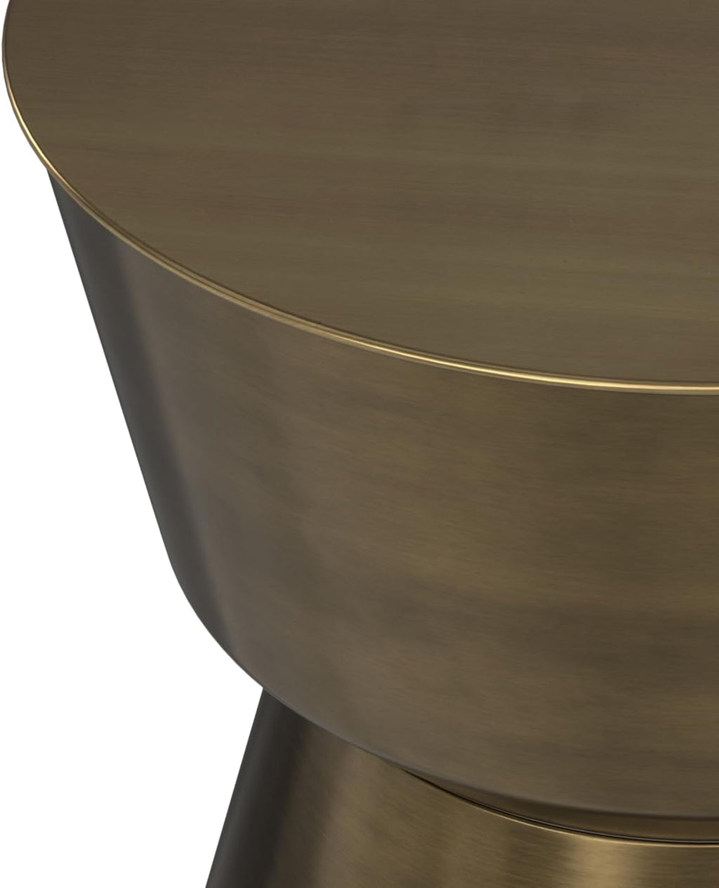 SIMPLIHOME Allegra Metal Table - 16 inch Wide Solid Iron Round Side Table in Antique Brass, Modern Accent End Table for Living Room, Bedroom or Office with Hourglass Silhouette, Assembled