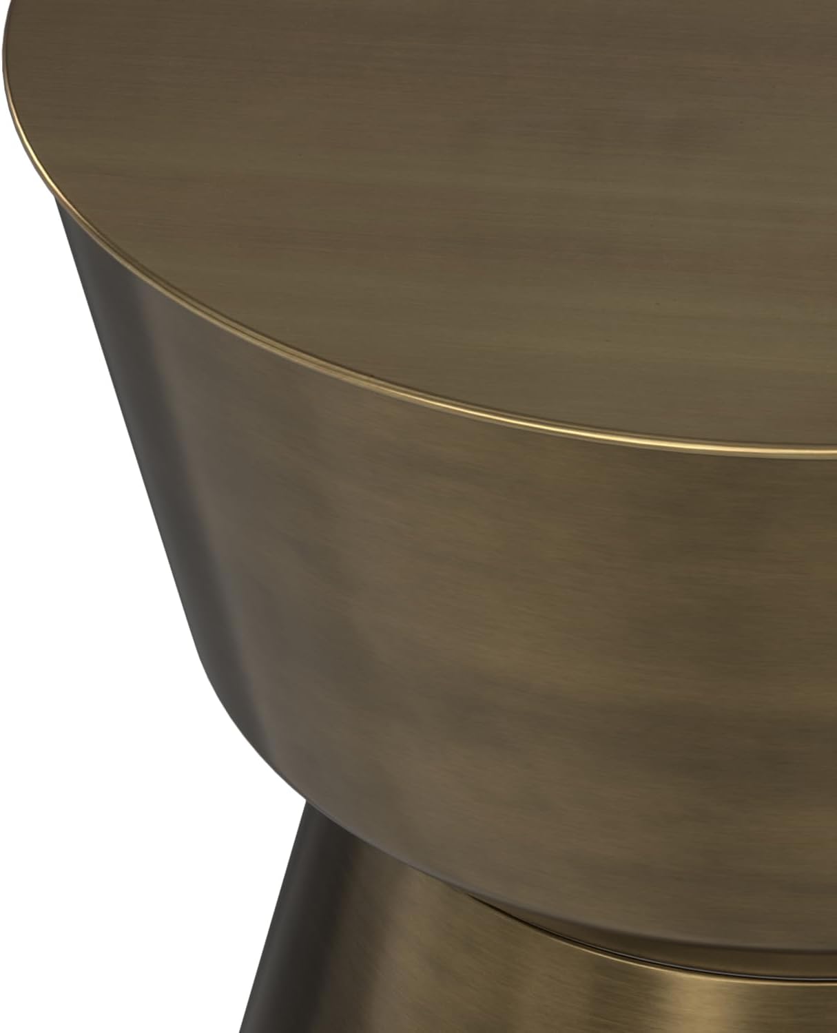 SIMPLIHOME Allegra Metal Table - 16 inch Wide Solid Iron Round Side Table in Antique Brass, Modern Accent End Table for Living Room, Bedroom or Office with Hourglass Silhouette, Assembled