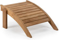 TITAN GREAT OUTDOORS Savannah Grade A Teak Adirondack Ottoman, Patio Lounge Stool for Deck, Porch, or Backyard, Indoor Outdoor Use, Weather Resistant, Gently Curved Back with Tight Slats