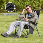 Rocking Camping Chair for Adults, Portable Chairs with Cup Holder and Side Pocket, Outdoor Folding Rocker Chair (Black)