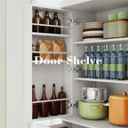 IRONCK 72" Kitchen Pantry Cabinet with Drawer and Sliding Racks, White | White wood pantry cabinet. 6 door shelves. 3 sliding racks. For kitchen, dining room, or hallway.