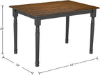 Kmax Small Dining Table for 2-4, Solid Wood Dining Table for Small Spaces 2 Person Rectangle Kitchen Table Space Saving Dinner Table for Apartment - Walnut Top, Black Legs