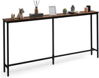 CAPHAUS 63” Narrow Long Console Table for Entryway, Classic Design Sofa Living Room, Skinny Table, Entrance Hallway, Plant Décor Rustic Oak 63-Inch