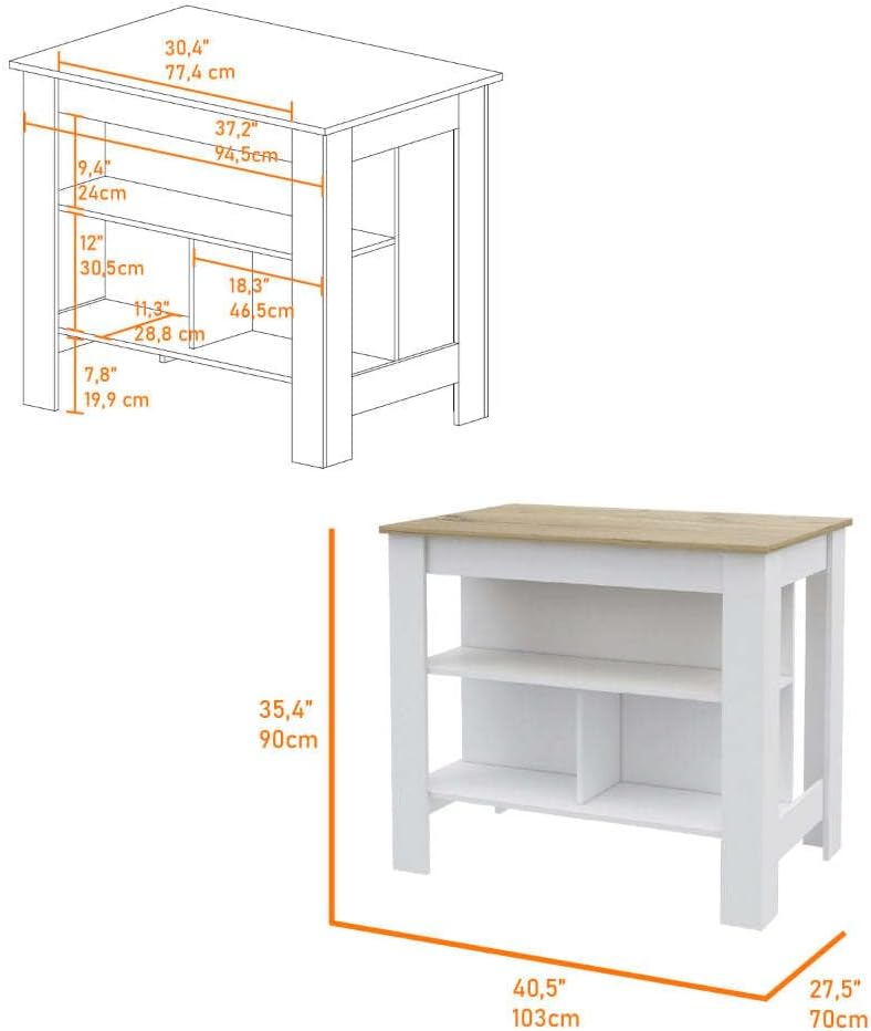 5-Shelf 4-Door Kitchen Set with Island and Wall Cabinet | Includes 5 shelves and 4 doors for expanded storage capacity