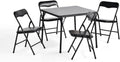 Kids 5-Piece Folding Activity Table and Chair Set Black | (Shipment from Walmart) Kids 5-Piece Folding Activity Table and Chair Set for Home Daycare Playroom, White