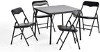 Kids 5-Piece Folding Activity Table and Chair Set Black | (Shipment from Walmart) Kids 5-Piece Folding Activity Table and Chair Set for Home Daycare Playroom, White