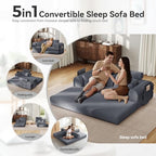 79"Round Arm Sofa with High Backrest Pillow for Living Room (Dark Gray) | Corduroy Loveseat Sleeper Sofa Bed, Modular Futon Couch with 2 High Backrest, Pull Out Couch No Assembly