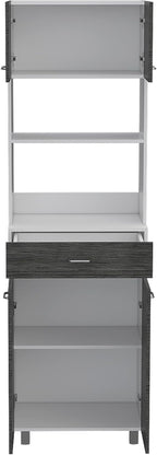 Microwave Cabinet Madison, Kitchen, White/Smokey Oak