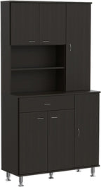 90 Kitchen Pantry, One Drawer, Multiple Cabinets, Two Open Shelves,for use in Restaurants