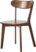 Walnut Dining Chair – Single Kitchen Side Chair, FAS Grade Solid Oak Wood Frame, Mid-Century Modern Curved Back, Commercial-Grade 400 lb Capacity for Dining Room or Replacement