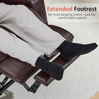 MCombo Power Lift Recliner Chair for Elderly, Heat and Massage 7040(Medium) | FSC Certified, Multiple Sizes, USB&Type C Charging Port, Cup Holders, Side Pockets, Dark Brown Faux Leather