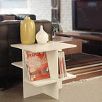 Telephone Table, Assemble Coffee Table,Sofa Side Table,Mobile Square Table,Telephone Table,2 Colors(Color:White,Size:19.6819.6820.86in)