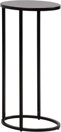Kate and Laurel Natalli Modern Glam Metal Oval C-Table, 14 x 9 x 28, Black, Transitional Elegant Round C-Shaped Side Table for Use as Bedroom or Living Room Decor