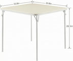 VECELO 34'' Folding Card Table Square with Soft Padded Tabletop, Portable for Dining Room, Parties, Games, Puzzles, Cream & Beige