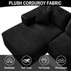 108" Modular Sectional Cloud Couch for Living Room Deep Seat L Shapes Couch with Oversized Chaise Lounge, Comfy Memory Foam Flannel Fabric Sofa for Bedroom Apartment, No Assembly Required