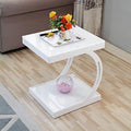 Telephone Table, Sofa Side Table,Coffee Table,Corner Table,Bedroom Bedside Table,Storage Shelf,Telephone Table,Tempered Glass Table Top(White