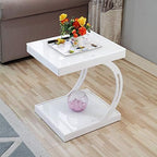 Telephone Table, Sofa Side Table,Coffee Table,Corner Table,Bedroom Bedside Table,Storage Shelf,Telephone Table,Tempered Glass Table Top(White