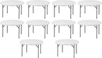 (10 Pack) 72 Inch Round Folding Table – Durable Plastic, Commercial Strength – Ideal for Events, Parties, Banquets